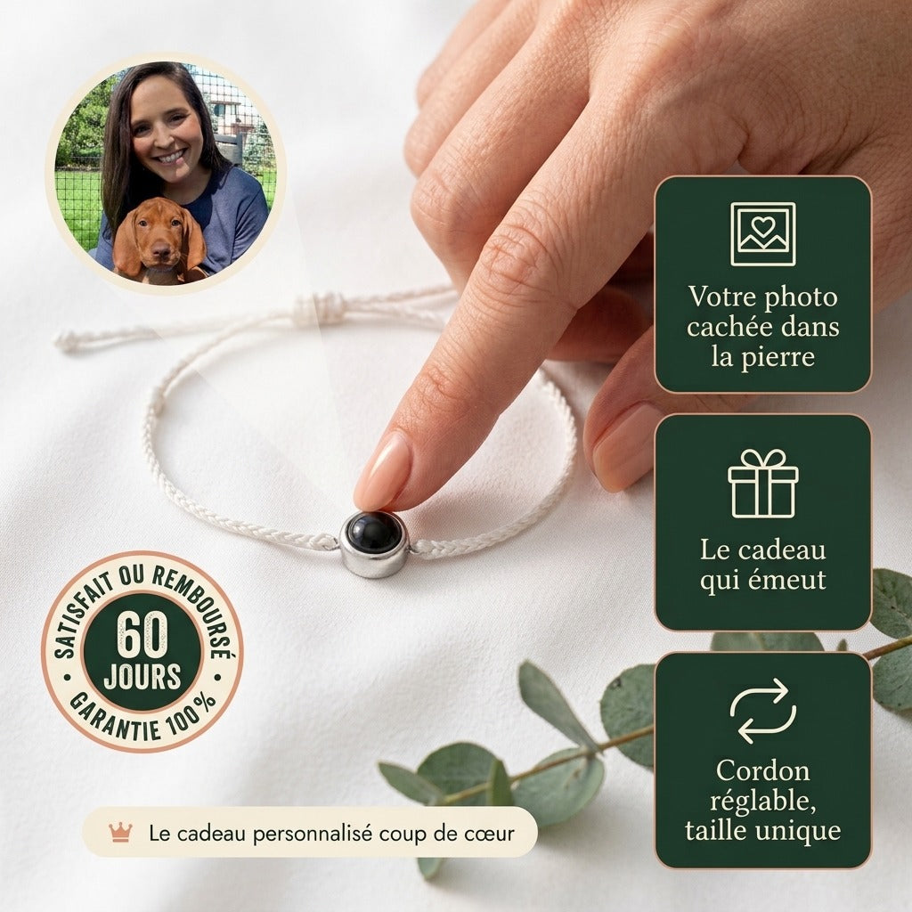 Bracelet Photo Personnalisé – Médaillon Rond