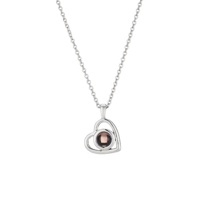 Collier photo personnalisé cœur – argent