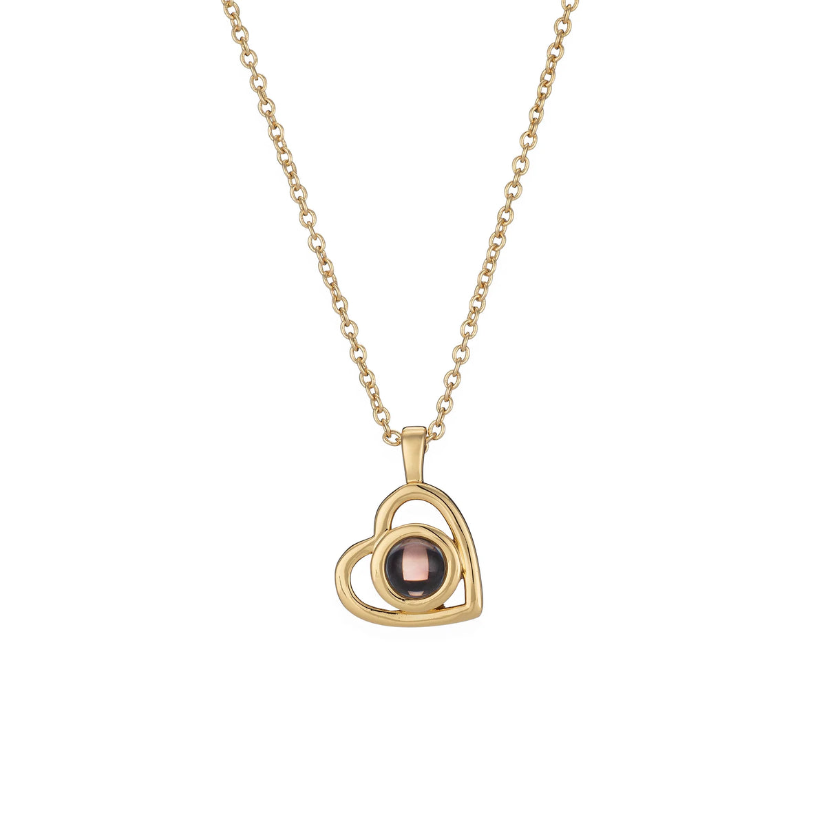 Collier photo personnalisé cœur – or
