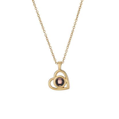 Collier photo personnalisé cœur – or